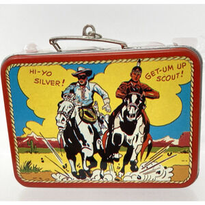 Hallmark 1997 Lone Ranger Lunchbox Ornament Tin Hi Yo Silver Western